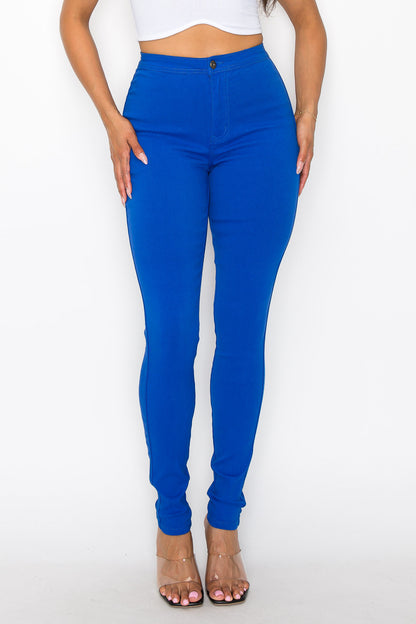 Jocelyn High Rise Stretch Skinny Pants - Royal Blue - 2 Cute