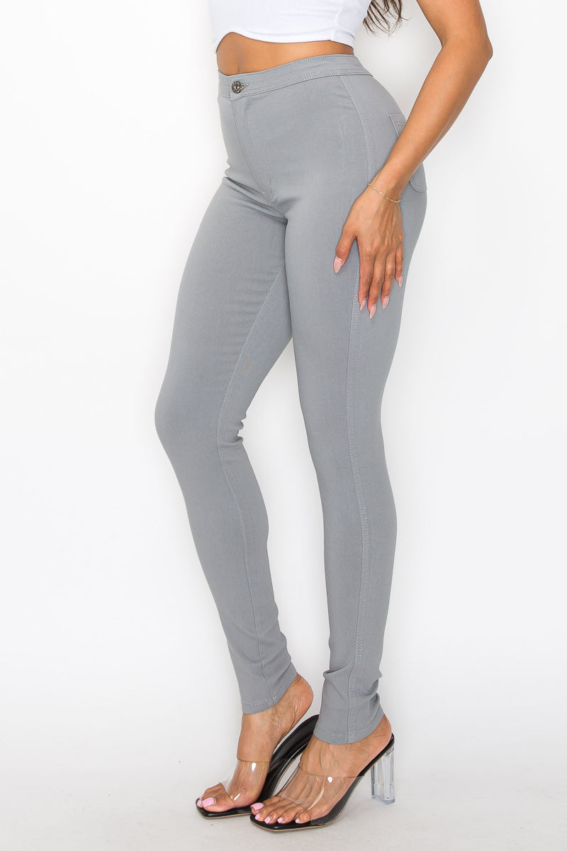 Jocelyn High Rise Stretch Skinny Pants - Gray - 2 Cute