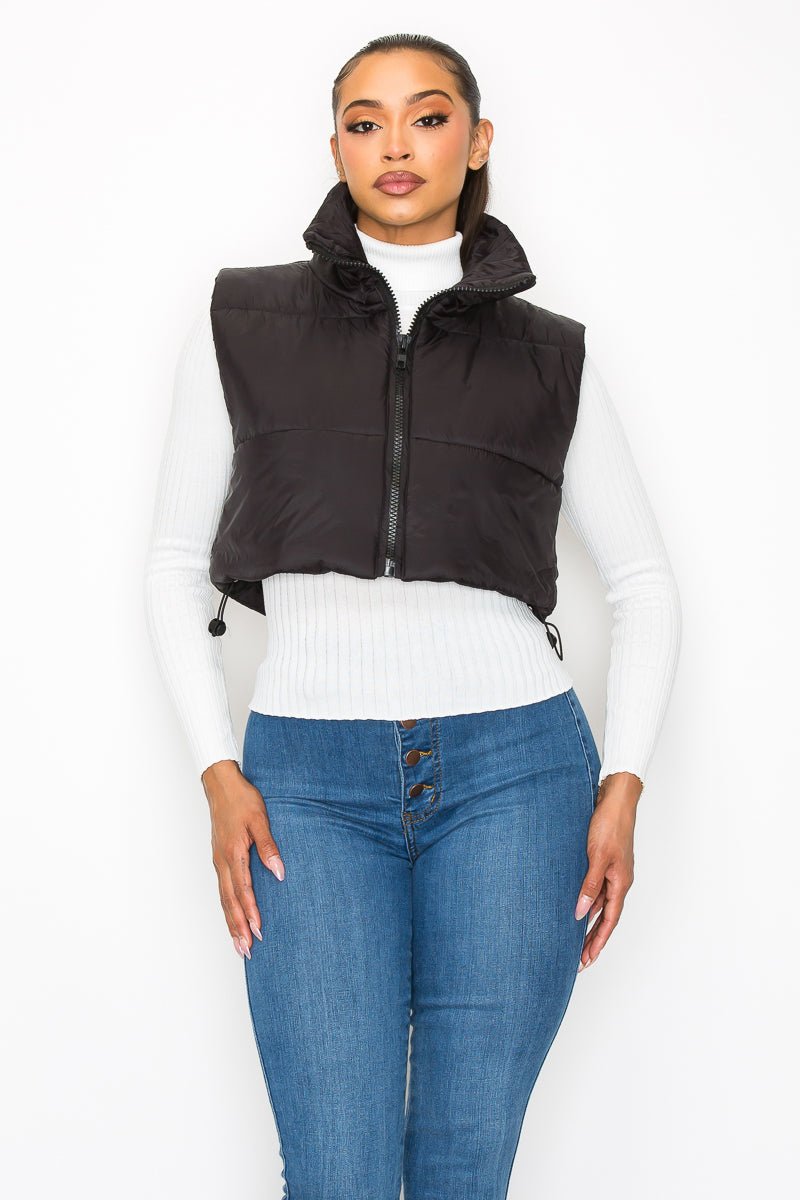 Can't Catch Me Puffer Vest - Black - 2 Cute