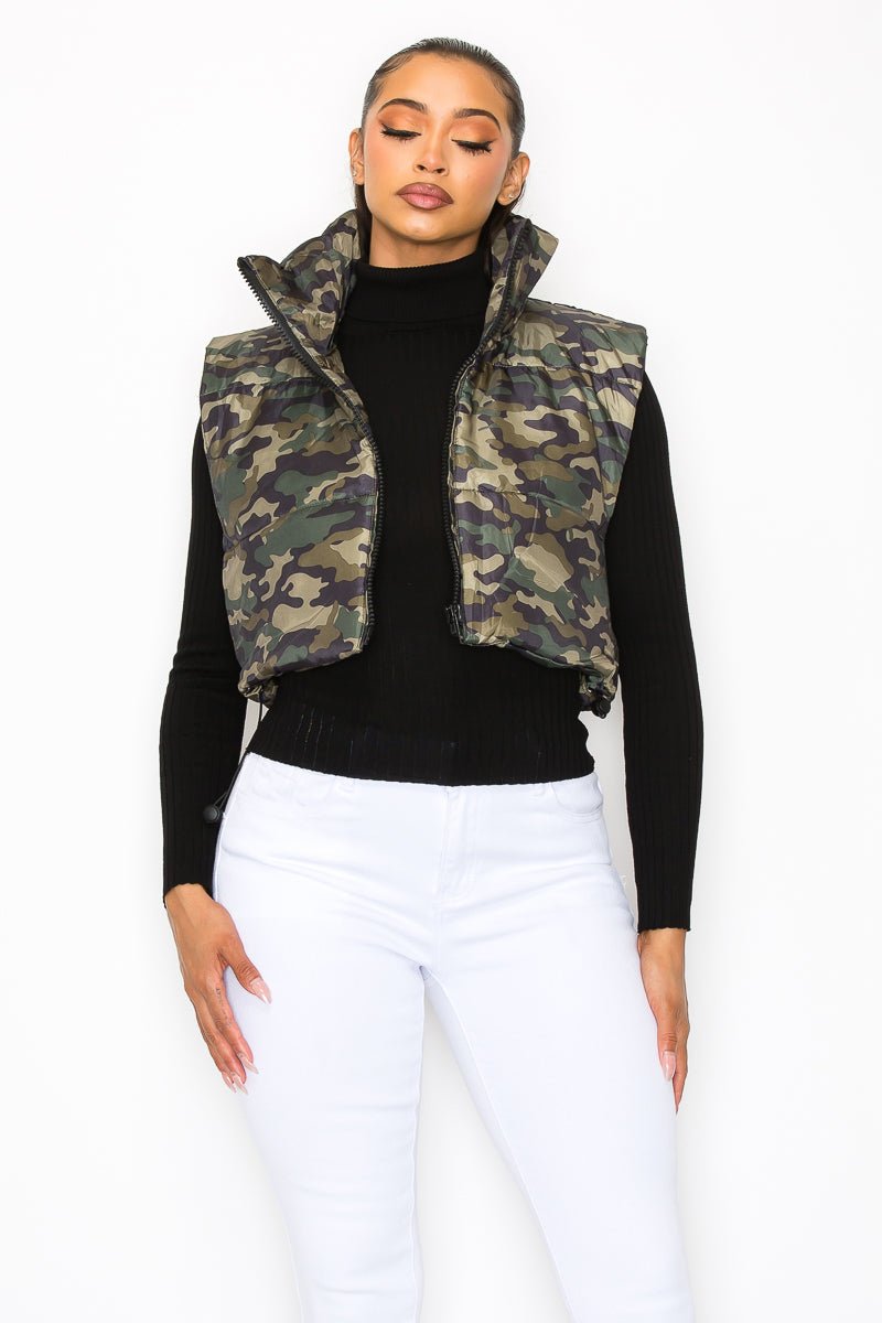 Can't Catch Me Puffer Vest - Camo - 2 Cute