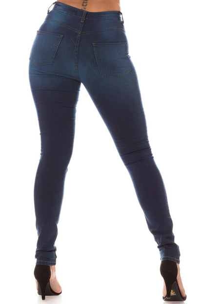 Can't Handle It Stretch Skinny Jeans - Dark Blue - 2 Cute