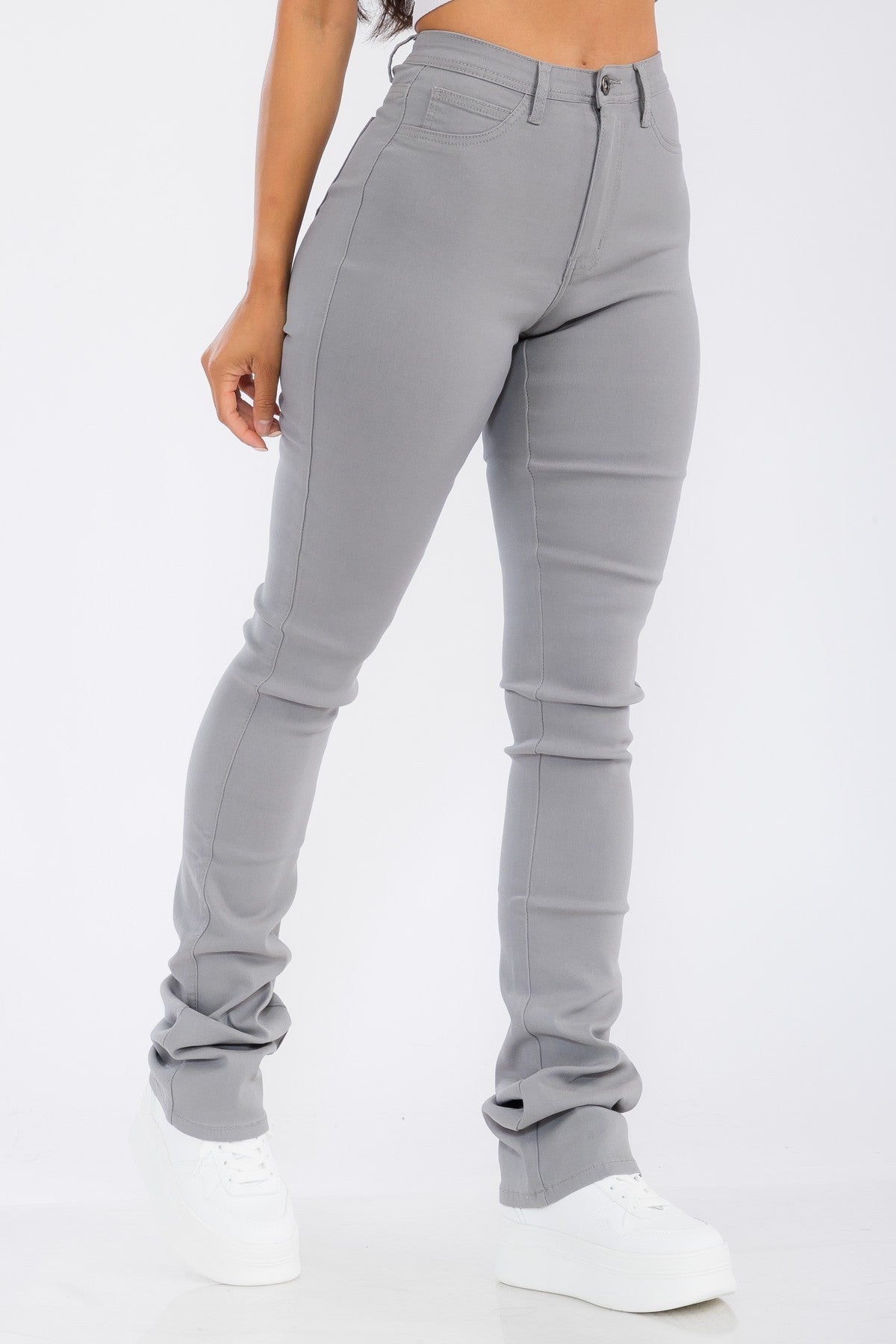 Do It Right Stacked Pant - Gray - 2 Cute