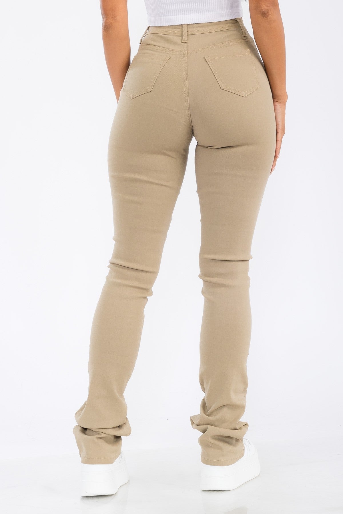 Do It Right Stacked Pant - Khaki - 2 Cute