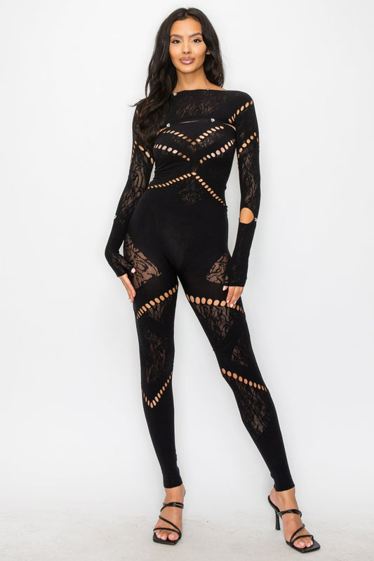 Don't Hold Your Breath Seamless Jumpsuit Set - Black - 2 Cute