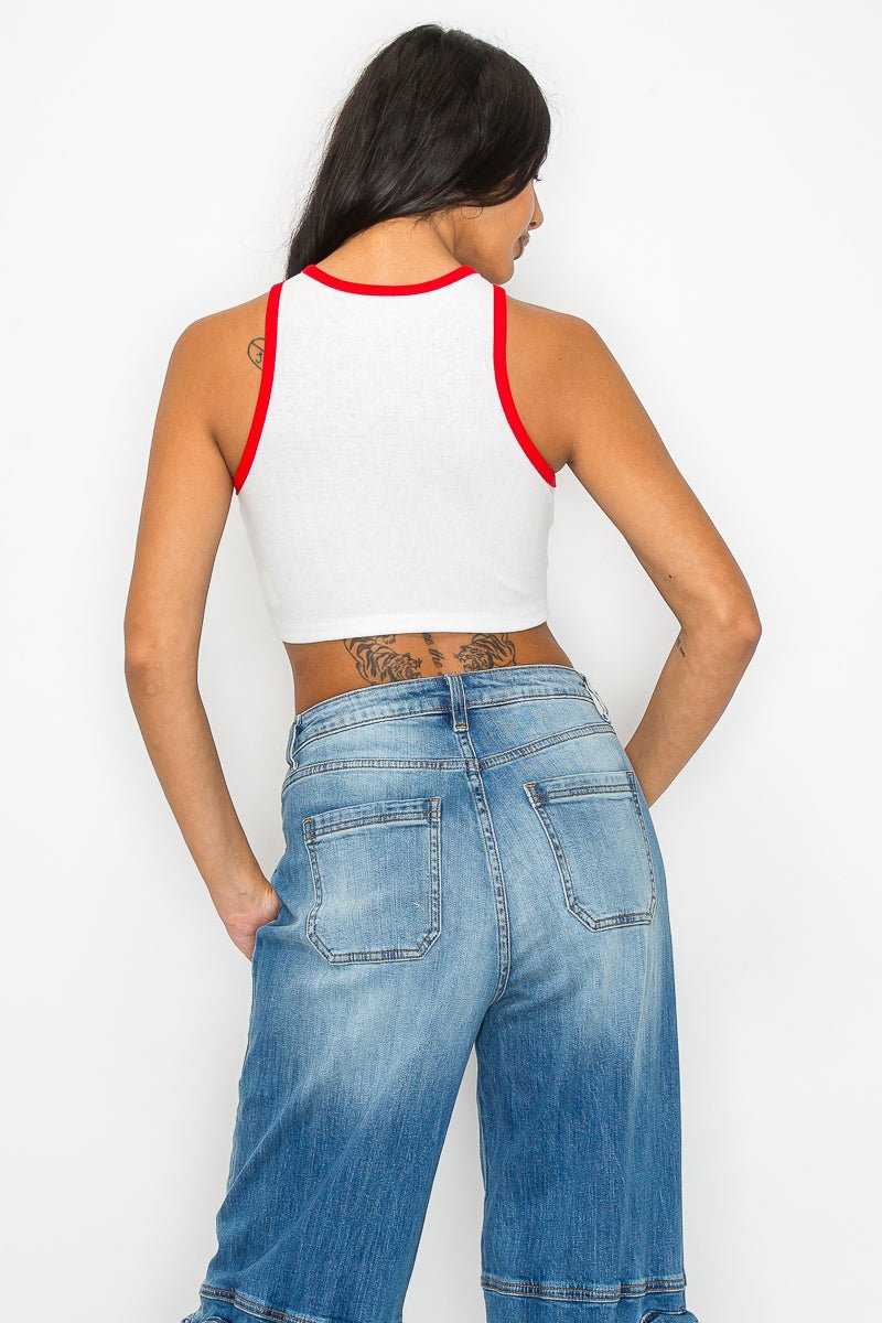 FUCK BOYS Cropped Tank - White - 2 Cute