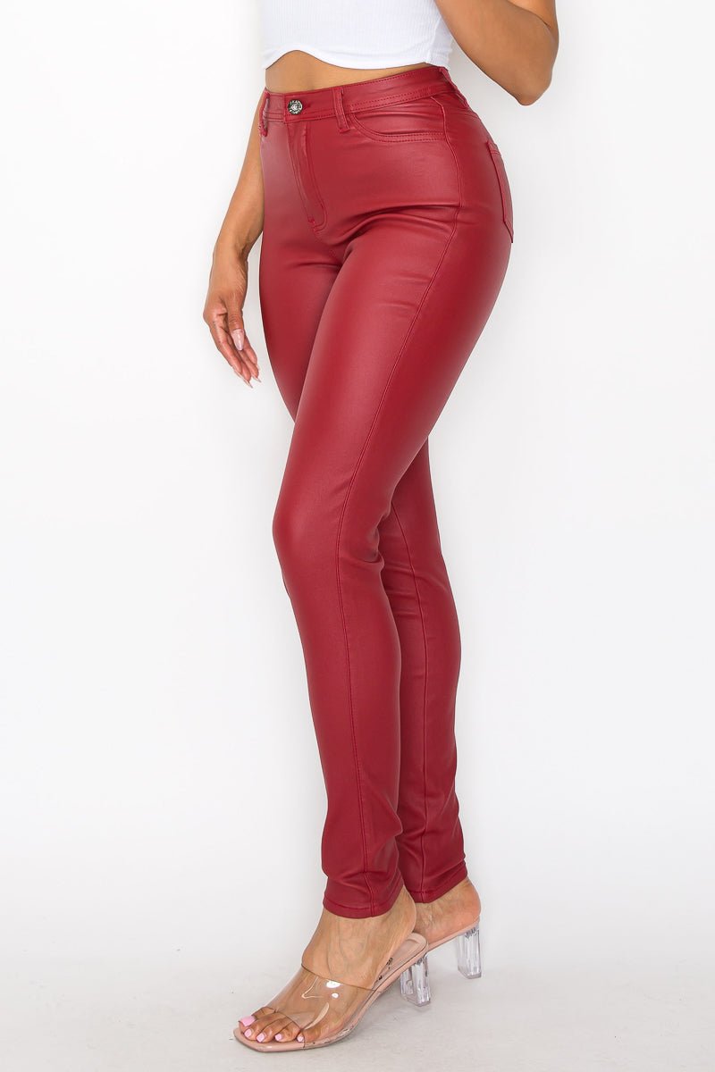 I Dare You Faux Leather Pants - Burgundy - 2 Cute