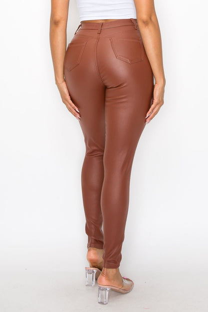 I Dare You Faux Leather Pants - Rust - 2 Cute