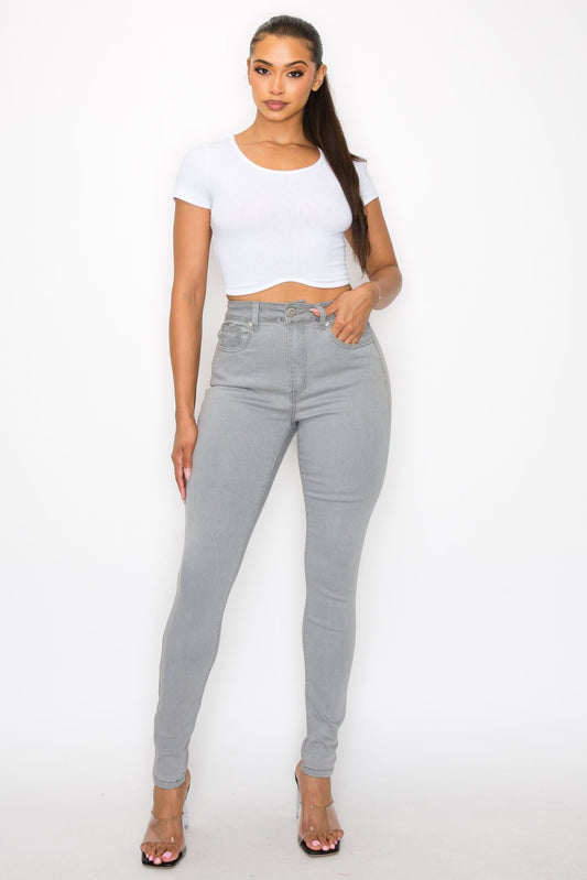 I'm Good High Rise Skinny Jeans - Gray - 2 Cute