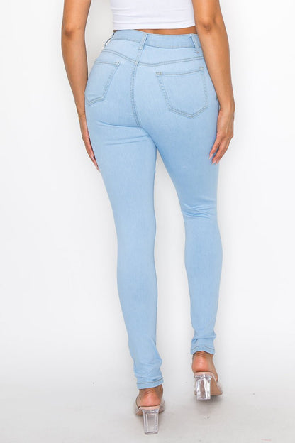 I'm Good High Rise Skinny Jeans - Light Blue - 2 Cute