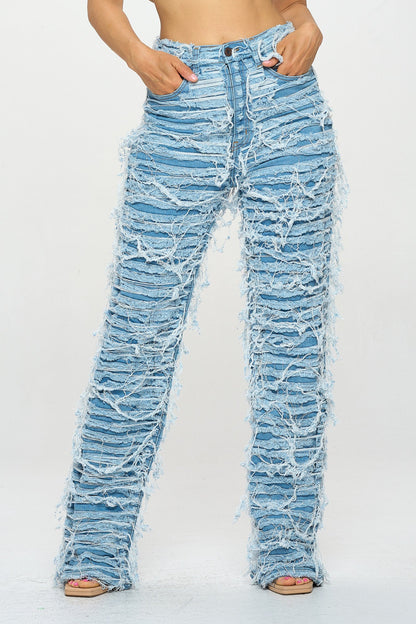 I'm That Girl Straight Leg Jeans - Medium Blue - 2 Cute