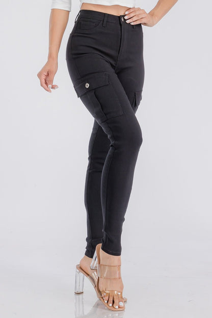 Jacqui Skinny Cargo Pant - Black - 2 Cute