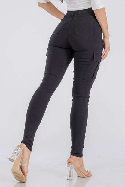 Jacqui Skinny Cargo Pant - Black - 2 Cute