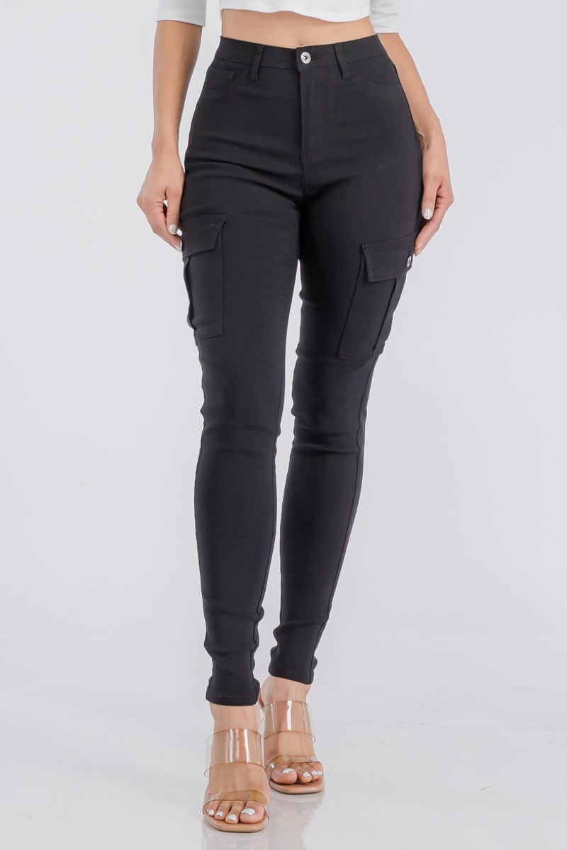 Jacqui Skinny Cargo Pant - Black - 2 Cute