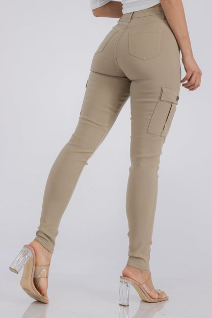 Jacqui Skinny Cargo Pant - Khaki - 2 Cute