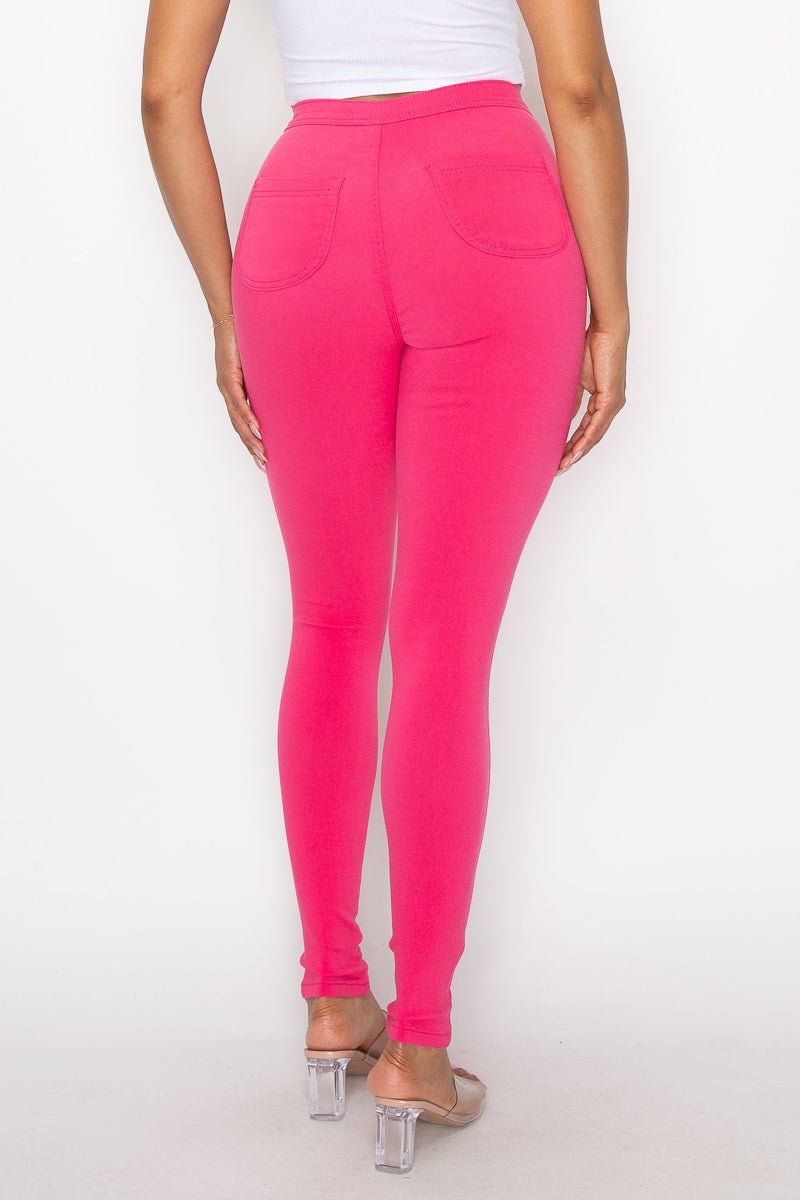 Jocelyn High Rise Stretch Skinny Pants - Fuschia - 2 Cute