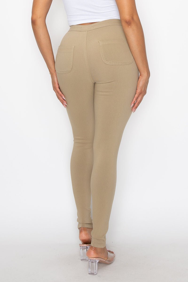 Jocelyn High Rise Stretch Skinny Pants - Khaki - 2 Cute