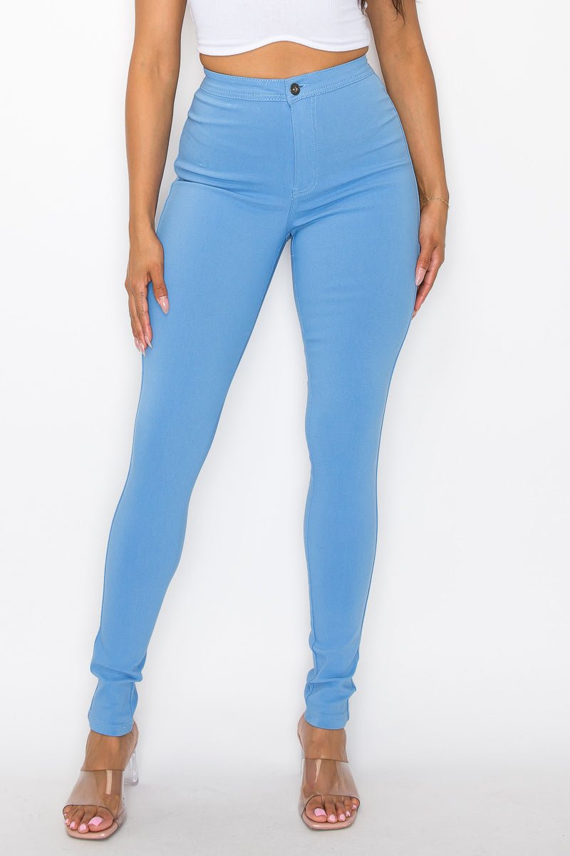 Jocelyn High Rise Stretch Skinny Pants - Light Blue - 2 Cute