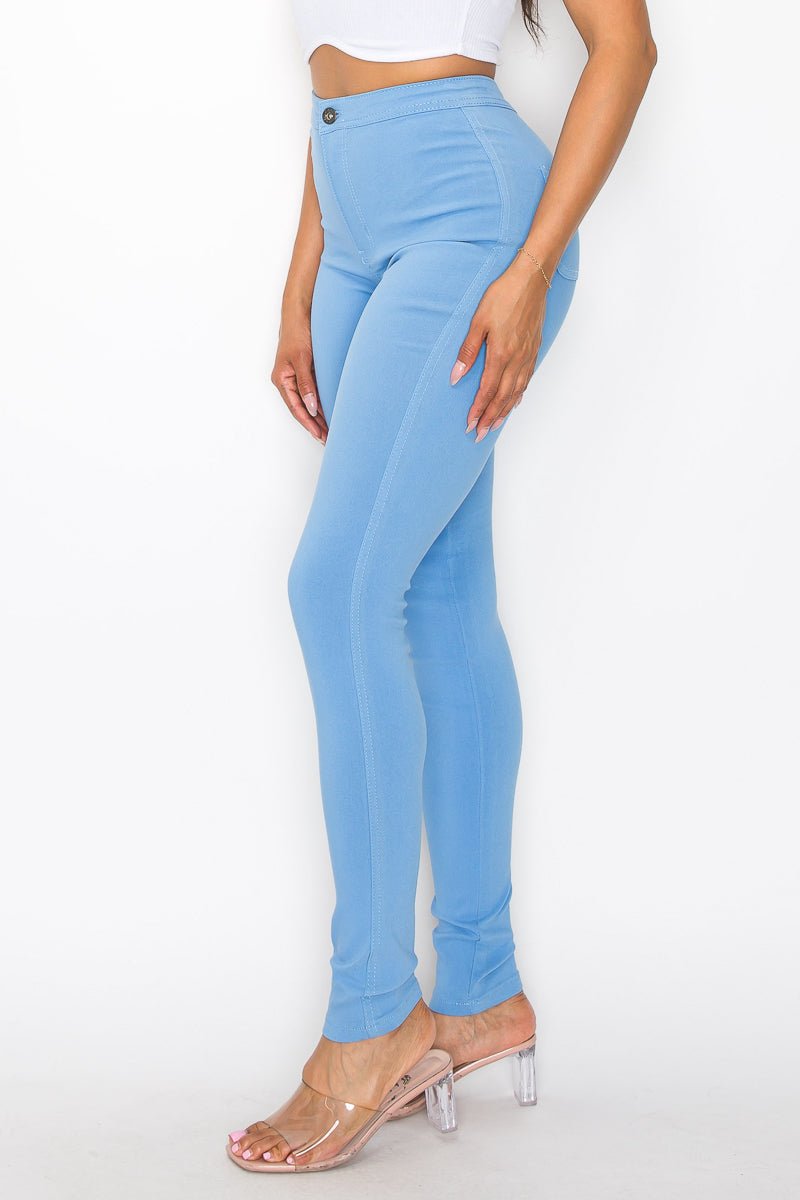 Jocelyn High Rise Stretch Skinny Pants - Light Blue - 2 Cute