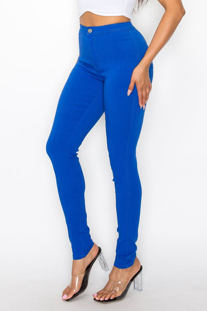 Jocelyn High Rise Stretch Skinny Pants - Royal Blue - 2 Cute