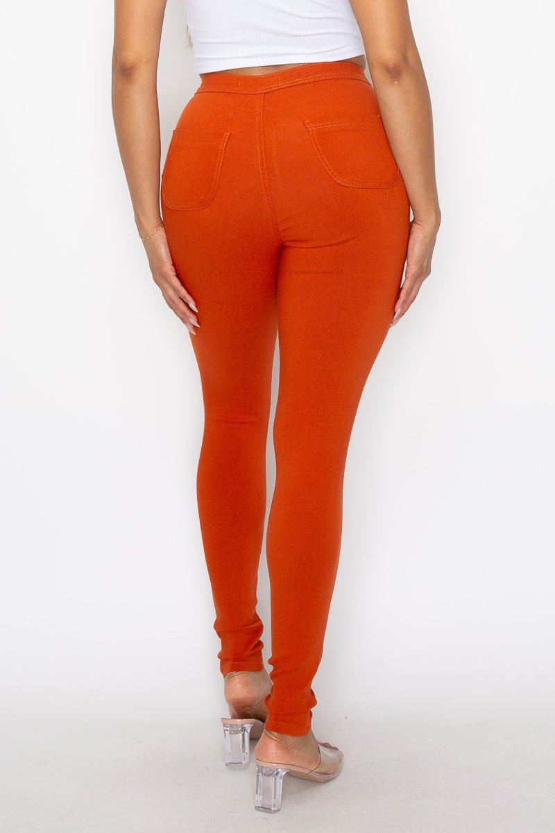 Jocelyn High Rise Stretch Skinny Pants - Rust - 2 Cute