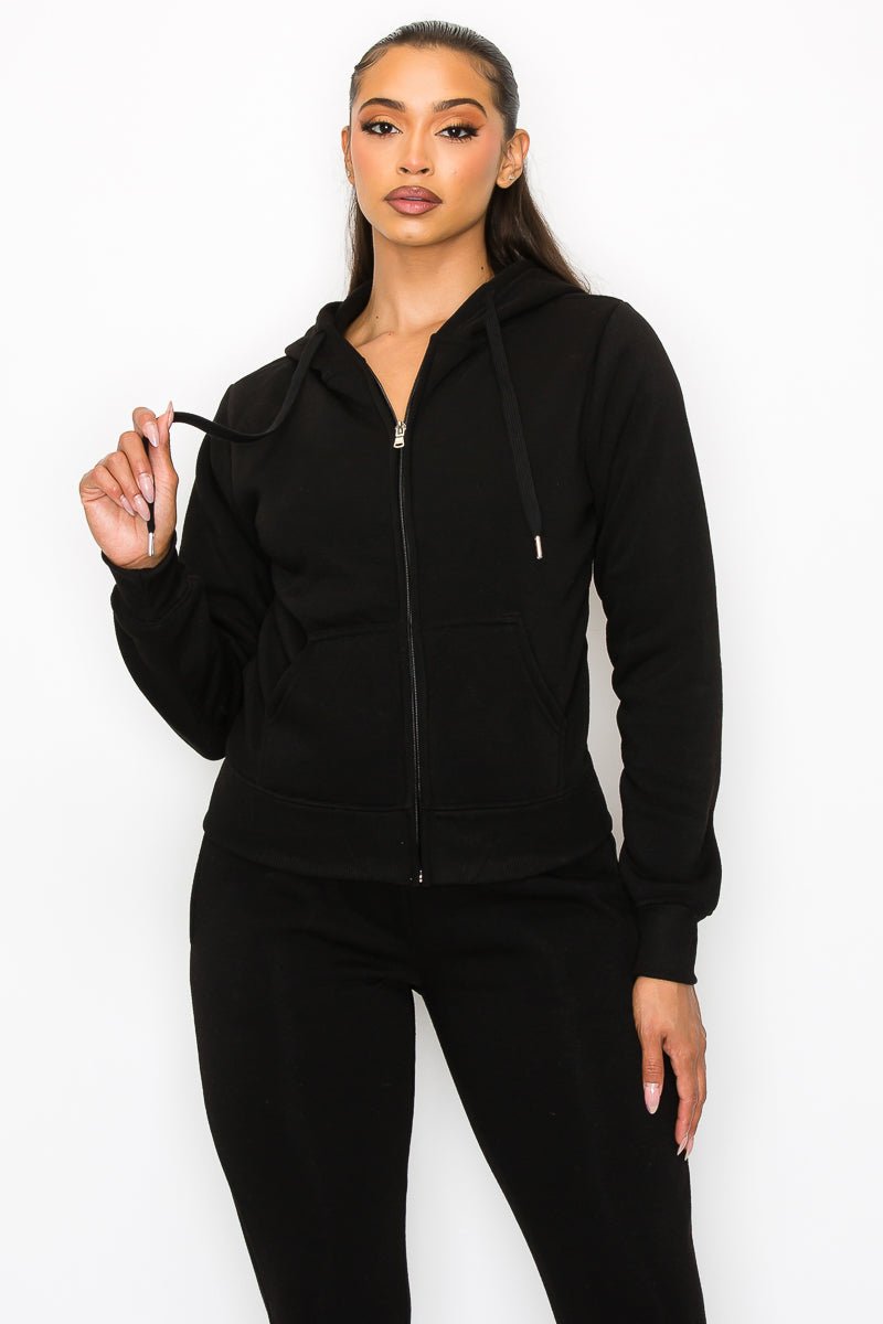 Just Loungin' Jogger Pant Set - Black - 2 Cute