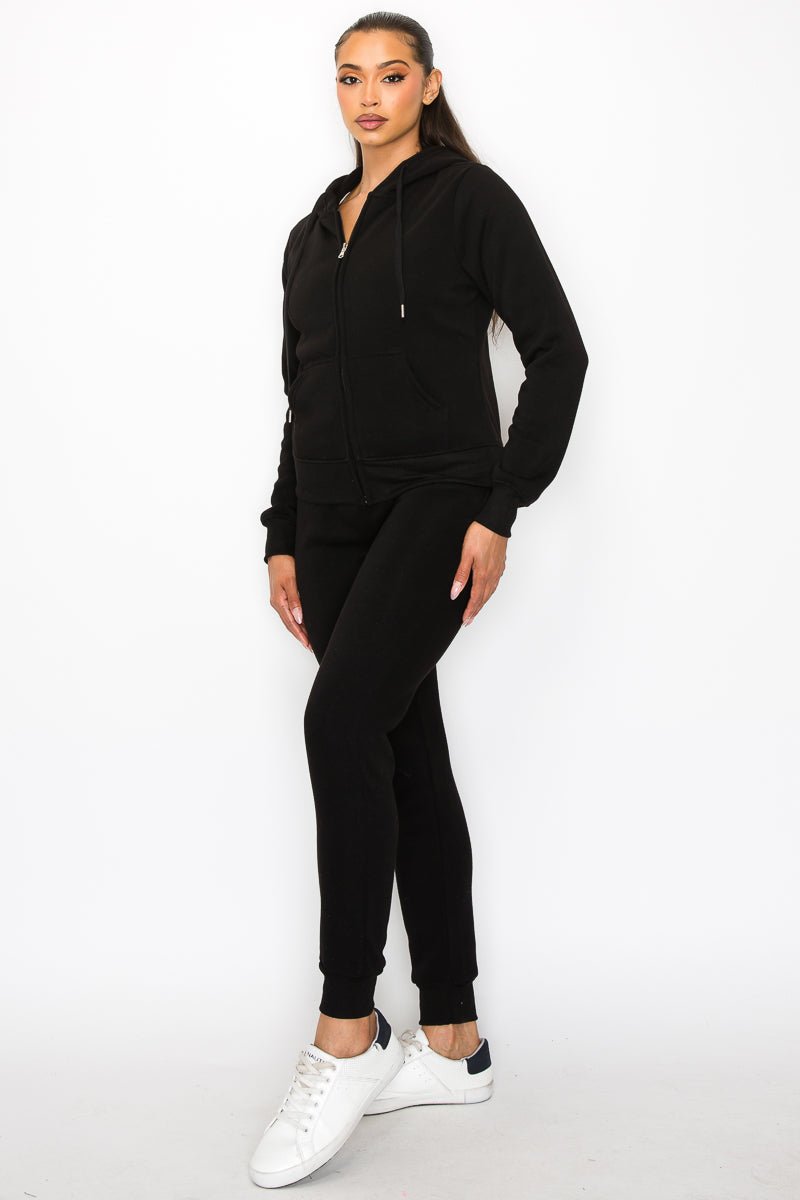 Just Loungin' Jogger Pant Set - Black - 2 Cute