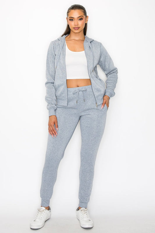 Just Loungin' Jogger Pant Set - Gray - 2 Cute