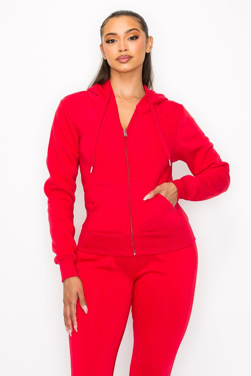 Just Loungin' Jogger Pant Set - Red - 2 Cute