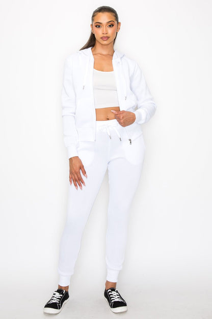 Just Loungin' Jogger Pant Set - White - 2 Cute