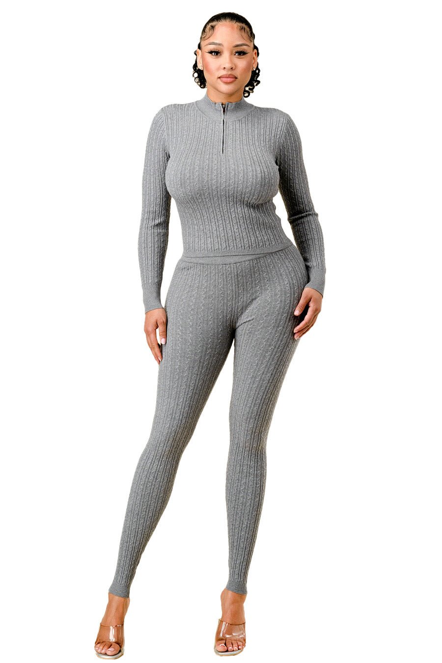 Keepin' It Casual Pant Set - Gray - 2 Cute