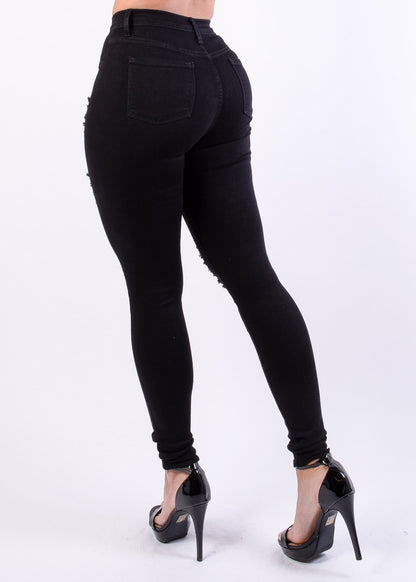 Monica Distressed Skinny Jeans - Black - 2 Cute