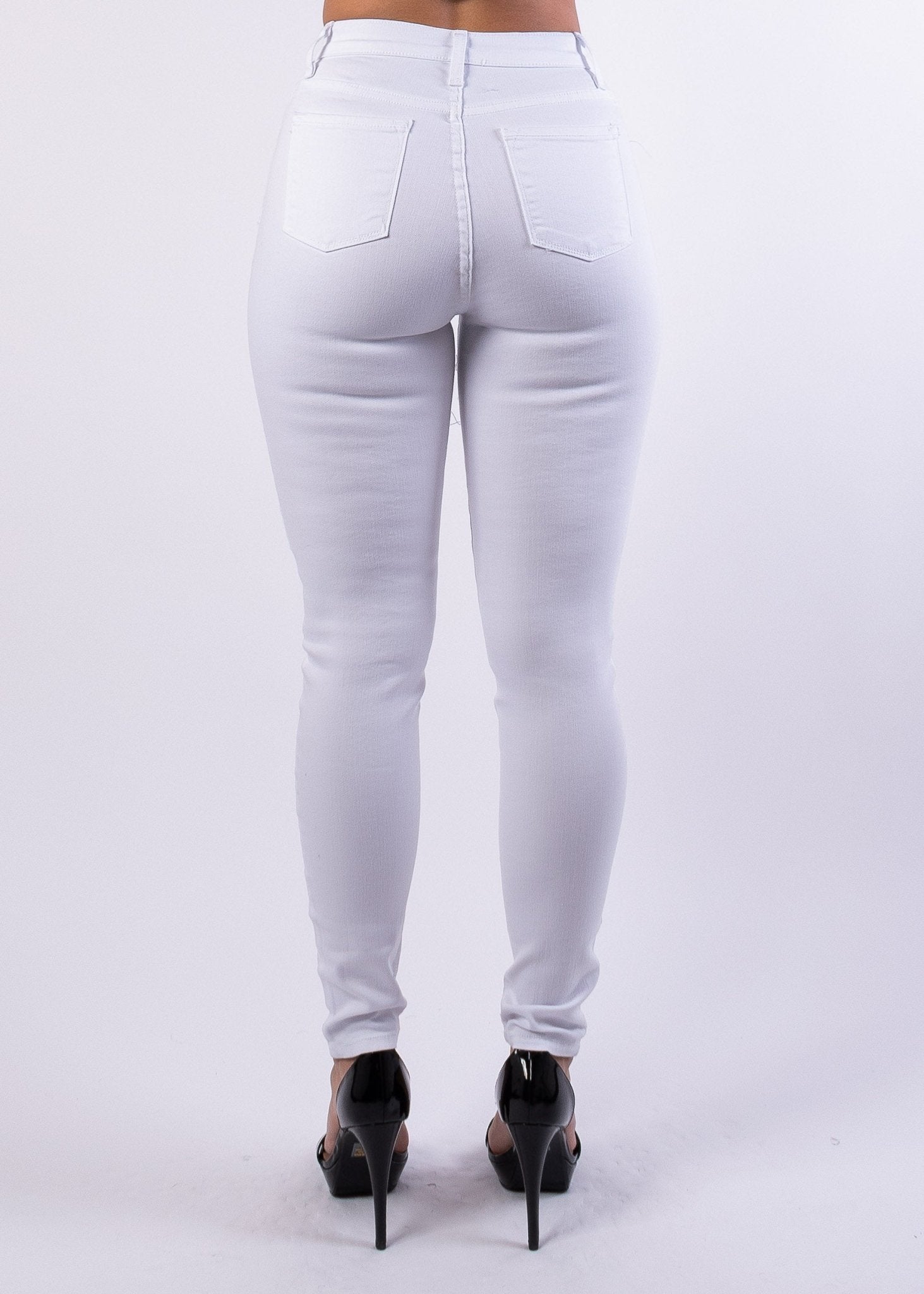 Monica Distressed Skinny Jeans - White - 2 Cute