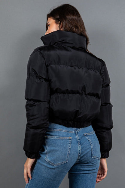 My Turn Cropped Puffer Jacket - Black - 2 Cute