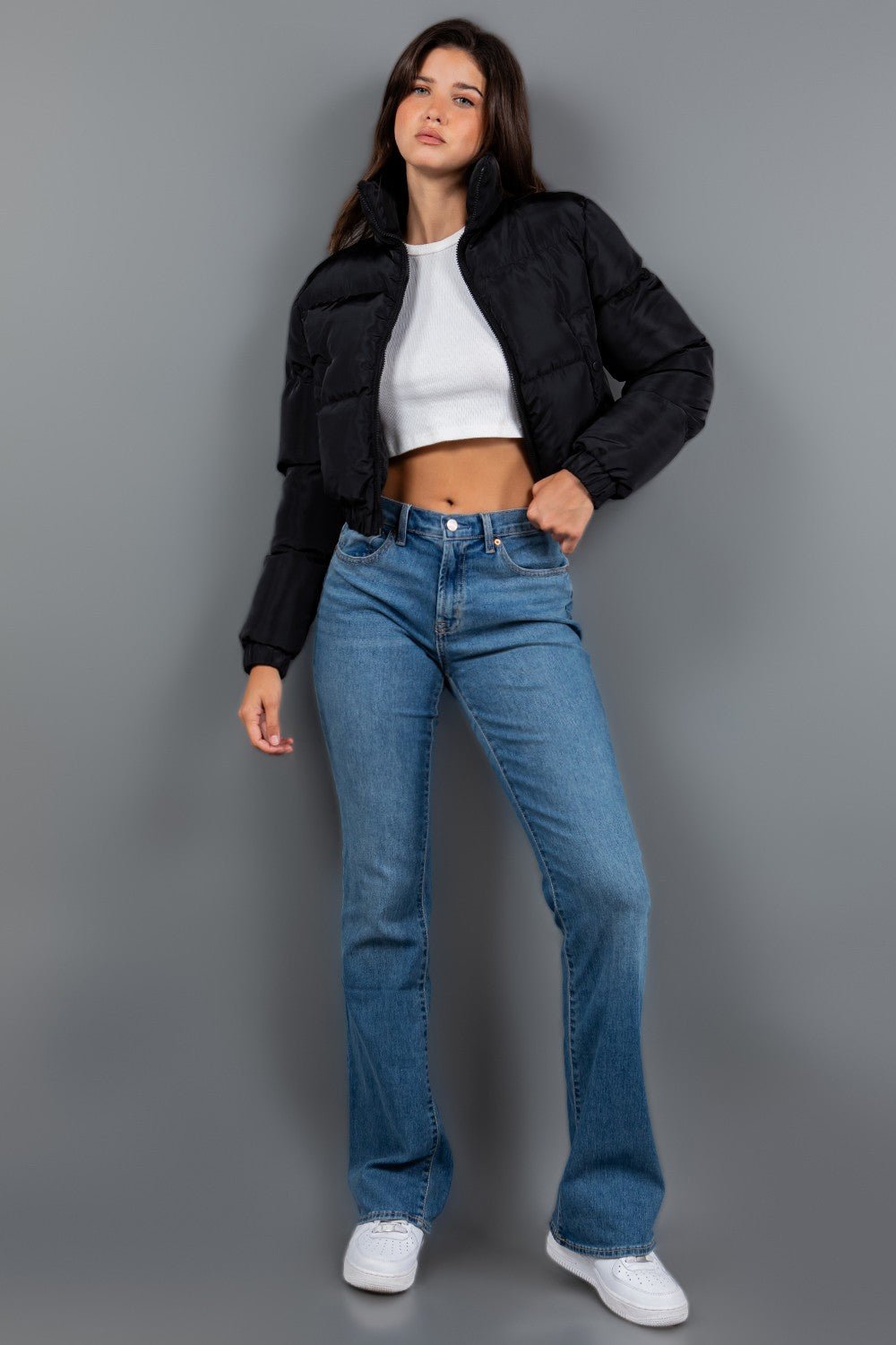 My Turn Cropped Puffer Jacket - Black - 2 Cute