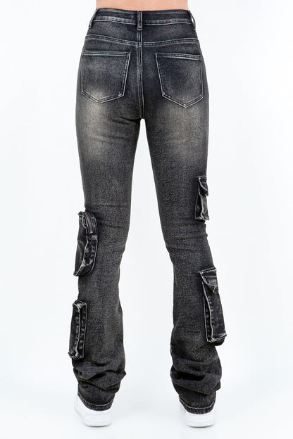 Only You Cargo Stacked Jean - Black - 2 Cute