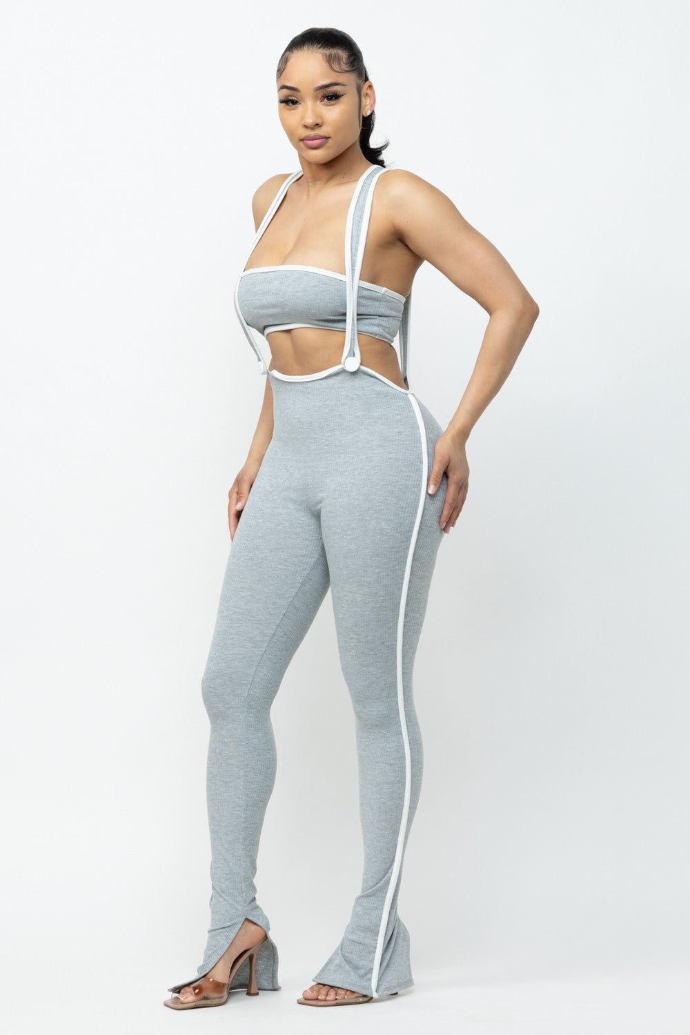 PYT Overall Set - Gray - 2 Cute