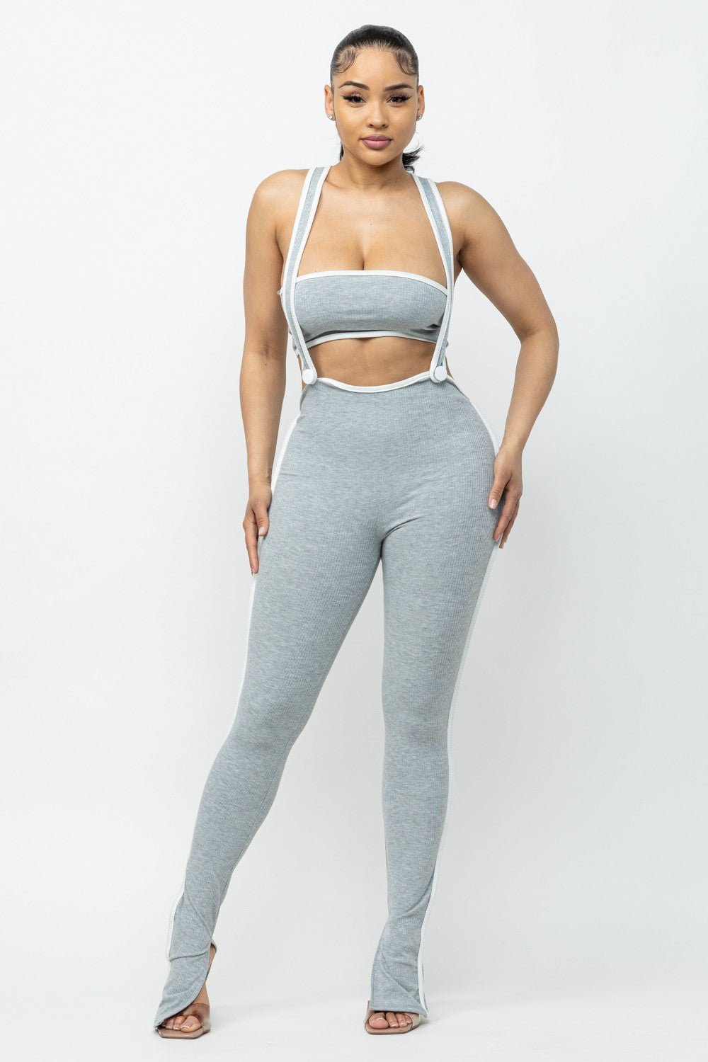 PYT Overall Set - Gray - 2 Cute