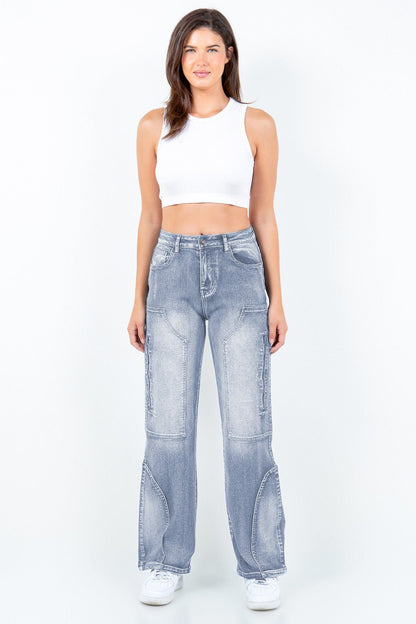 Sweet Then Sour Wide Leg Jean - Gray - 2 Cute