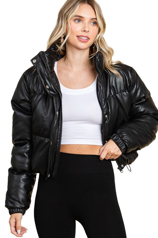 Take My Time Faux Leather Jacket - Black - 2 Cute