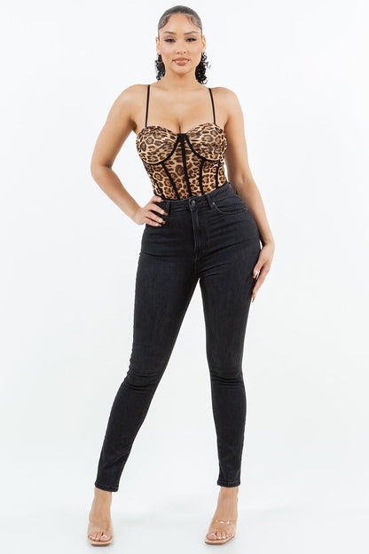 Wild Intentions Mesh Bodysuit - 2 Cute - leopard