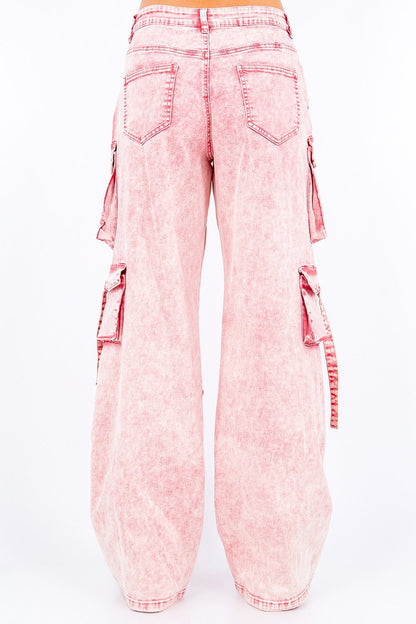 You Bet I Did Cargo Straight Leg Pant - Pink - 2 Cute